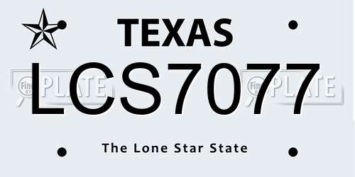 LCS7077 Texas License Plate