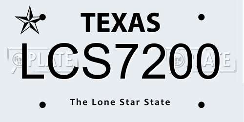 LCS7200 Texas License Plate