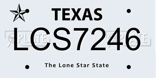 LCS7246 Texas License Plate