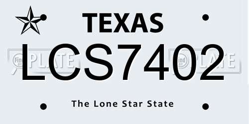 LCS7402 Texas License Plate