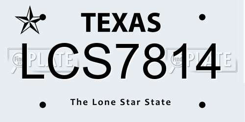 LCS7814 Texas License Plate