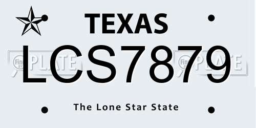 LCS7879 Texas License Plate