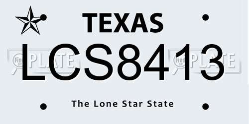 LCS8413 Texas License Plate
