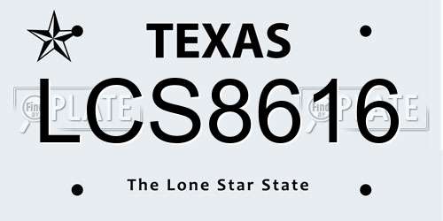 LCS8616 Texas License Plate