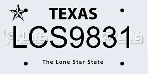 LCS9831 Texas License Plate
