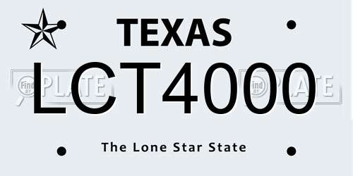 LCT4000 Texas License Plate