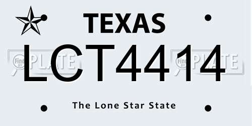LCT4414 Texas License Plate