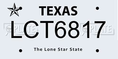 LCT6817 Texas License Plate