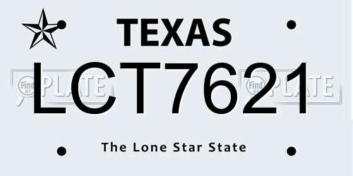 LCT7621 Texas License Plate