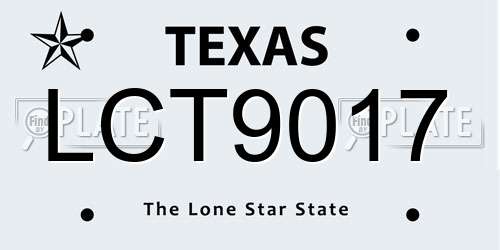 LCT9017 Texas License Plate