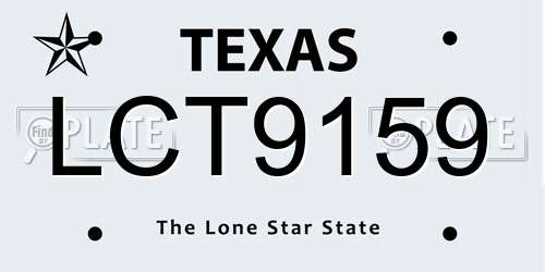 LCT9159 Texas License Plate