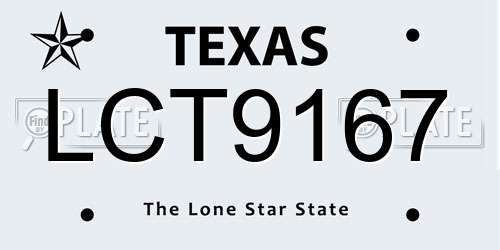 LCT9167 Texas License Plate