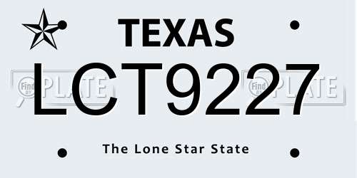 LCT9227 Texas License Plate