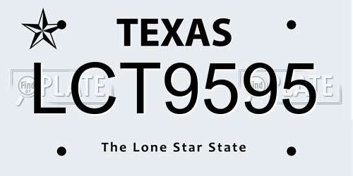 LCT9595 Texas License Plate