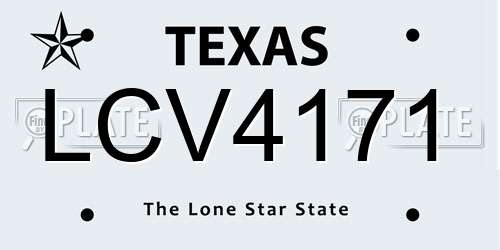 LCV4171 Texas License Plate