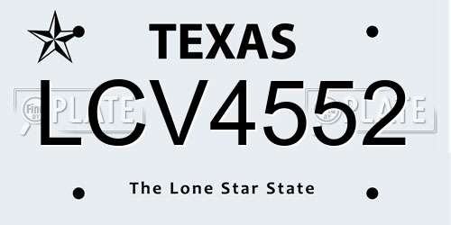 LCV4552 Texas License Plate