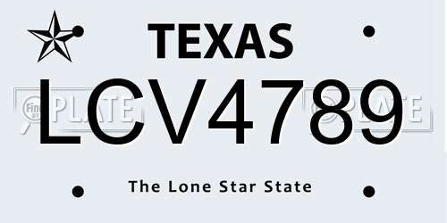 LCV4789 Texas License Plate