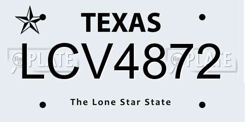 LCV4872 Texas License Plate