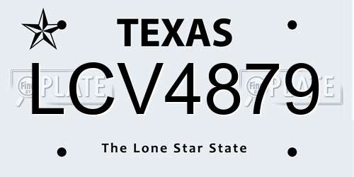 LCV4879 Texas License Plate