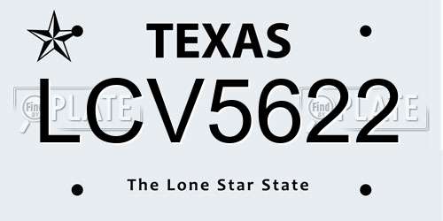 LCV5622 Texas License Plate