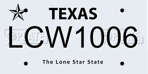 LCW1006 Texas License Plate