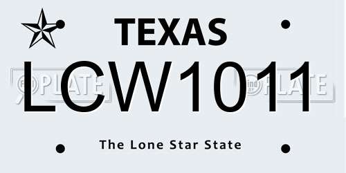 LCW1011 Texas License Plate