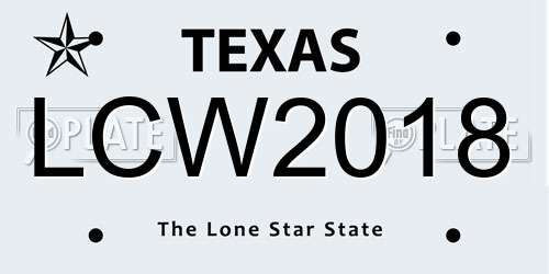 LCW2018 Texas License Plate