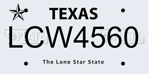 LCW4560 Texas License Plate
