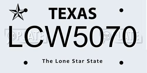 LCW5070 Texas License Plate