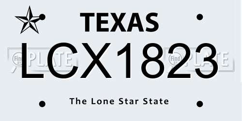 LCX1823 Texas License Plate
