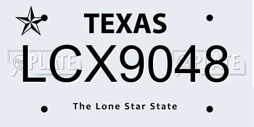 LCX9048 Texas License Plate