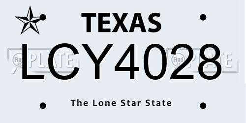 LCY4028 Texas License Plate