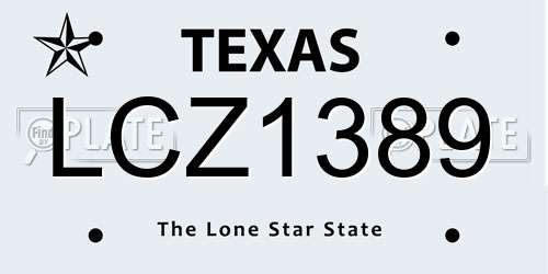 LCZ1389 Texas License Plate