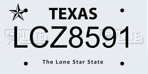 LCZ8591 Texas License Plate