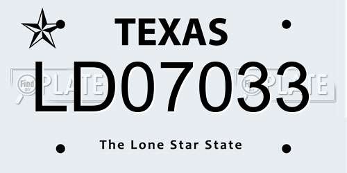 LD07033 Texas License Plate