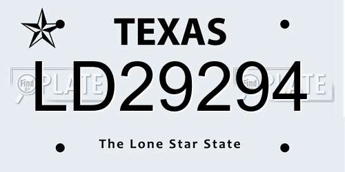 LD29294 Texas License Plate