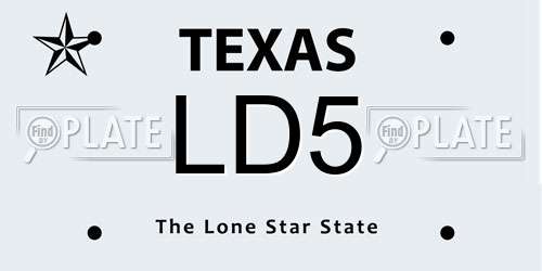 LD5 Texas License Plate