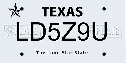 LD5Z9U Texas License Plate