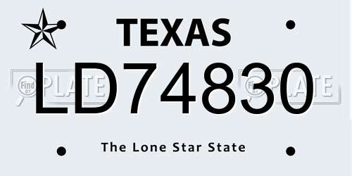 LD74830 Texas License Plate