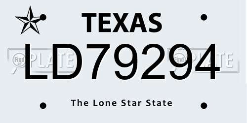 LD79294 Texas License Plate