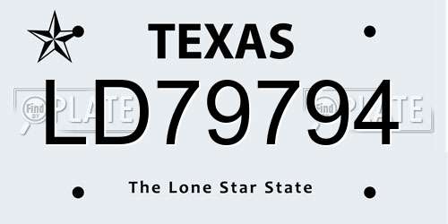 LD79794 Texas License Plate