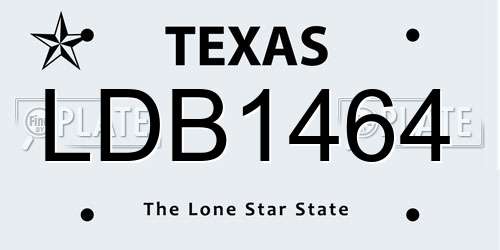 LDB1464 Texas License Plate