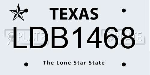LDB1468 Texas License Plate