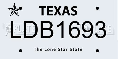 LDB1693 Texas License Plate
