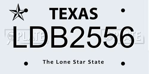 LDB2556 Texas License Plate