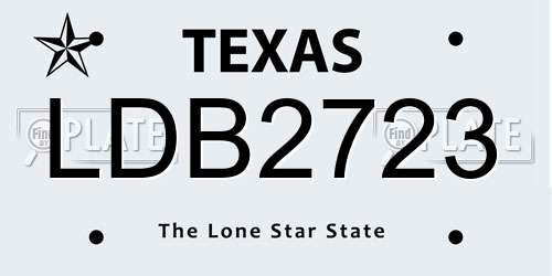 LDB2723 Texas License Plate