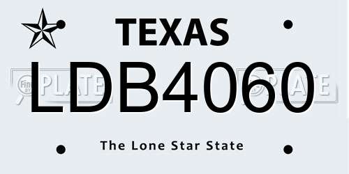 LDB4060 Texas License Plate