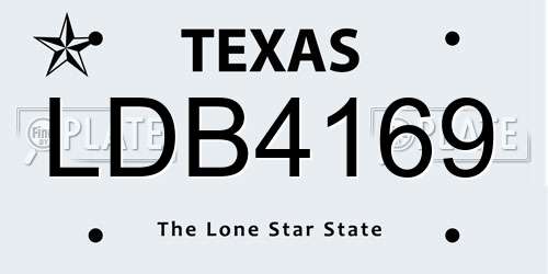 LDB4169 Texas License Plate