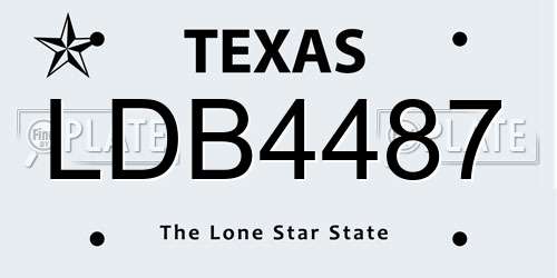 LDB4487 Texas License Plate