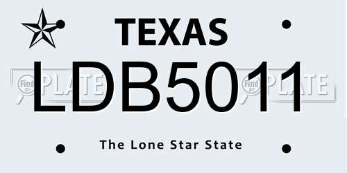 LDB5011 Texas License Plate